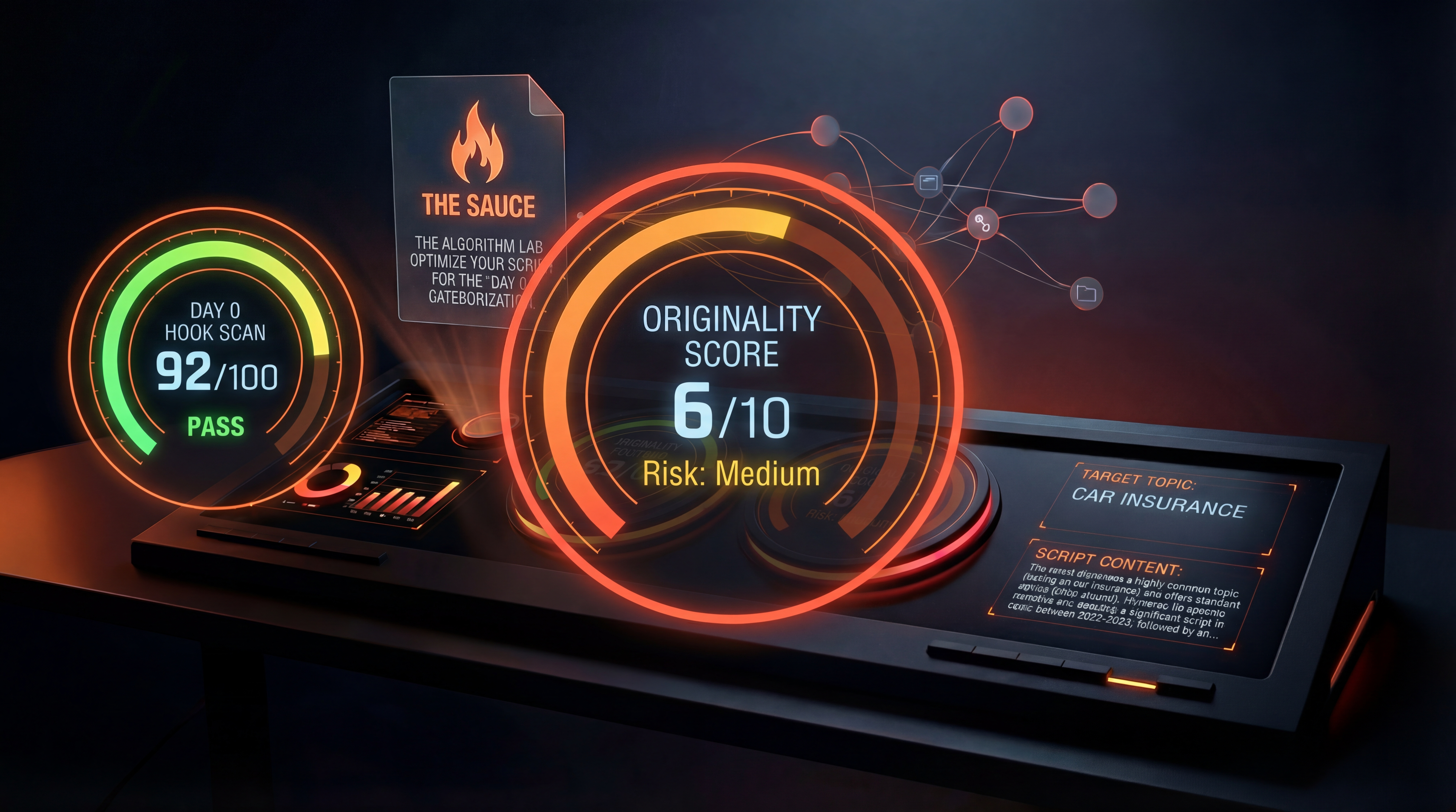 Originality score gauge comparing your coverage to existing top videos
